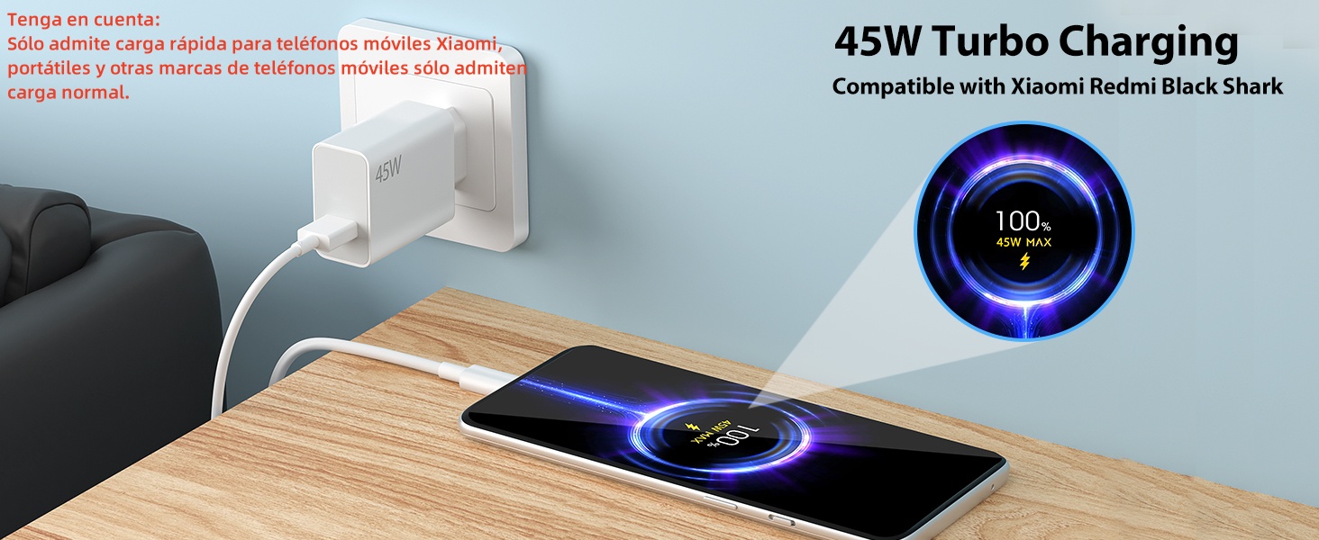 45W Cargador USB xiaomi