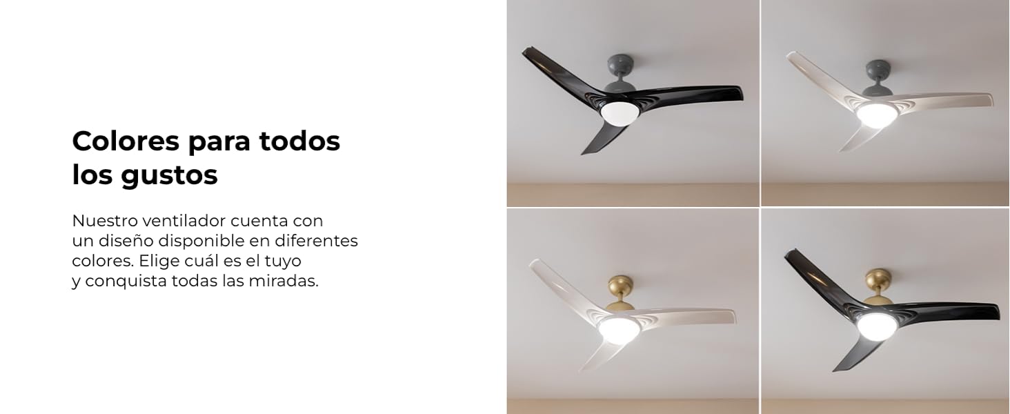 ventilador de techo con luz led ventiladores lampara aspas silencioso dormitorio Cecotec ceiling fan
