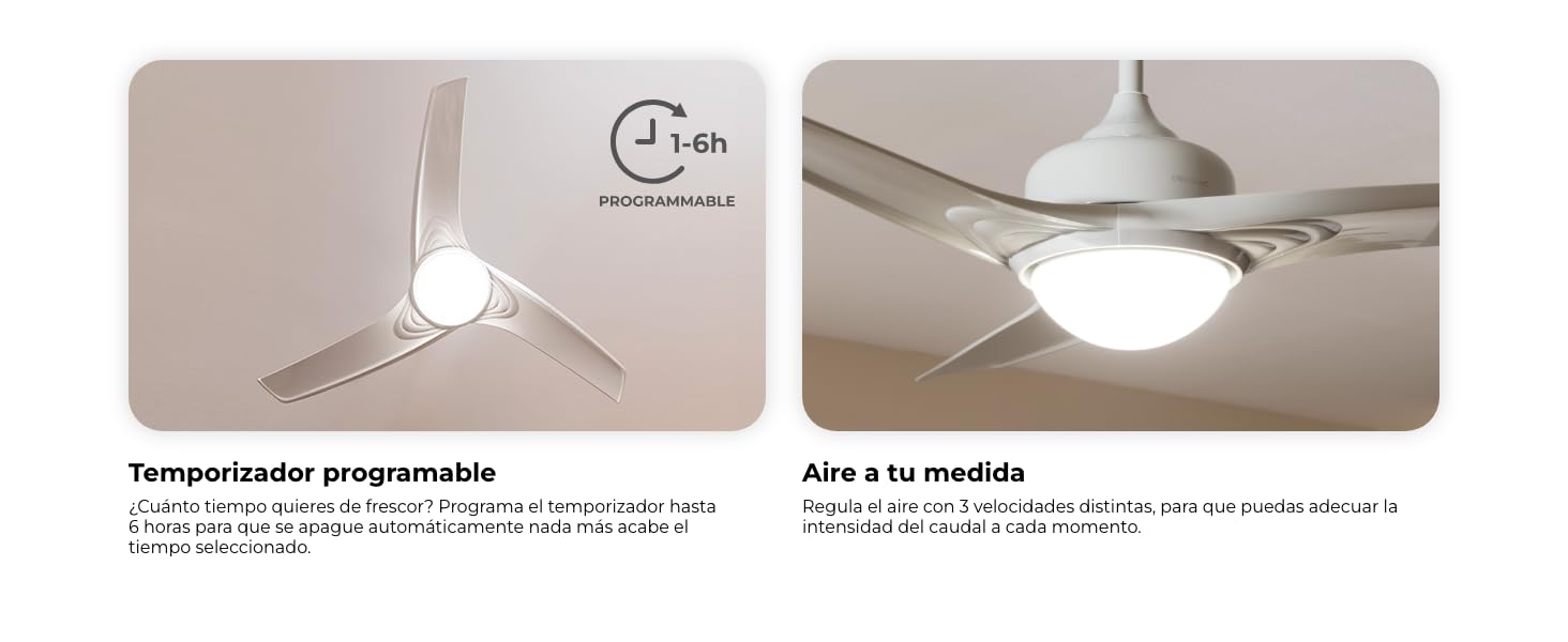 ventiladores de techo; ventiladores de techo con luz; lampara cecotec; EnergySilence Aero 570