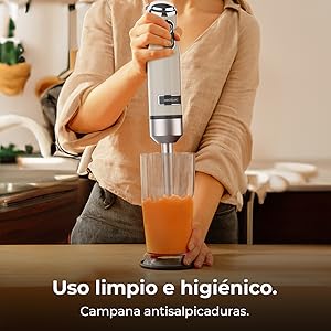 Cecotec Batidora de Mano Power RetroRed 1200MAX Cream&Crush. Potencia Máxima 1200 W