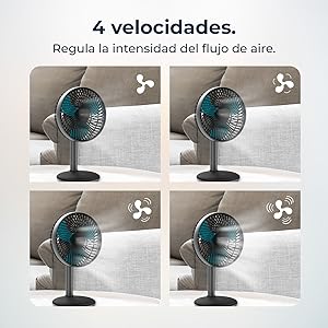 Ventilador de sobremesa de batería EnergySilence 4000 Portable Desk Dark