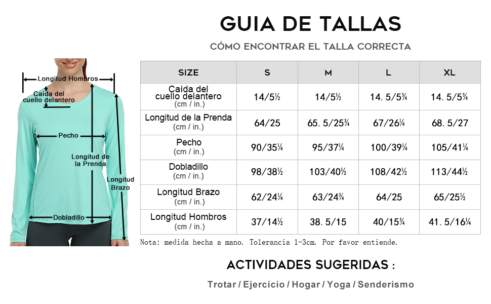 icyzone Camiseta de Manga Larga para Mujer