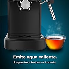 Cafetera espresso con 20 bares con vaporizador.