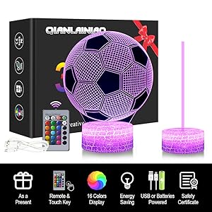 luz nocturna de fútbol 3D