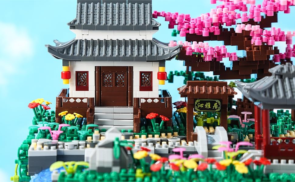 Juego de construcción Ligero para casa de bonsái japonés Sakura (3320 Piezas)
