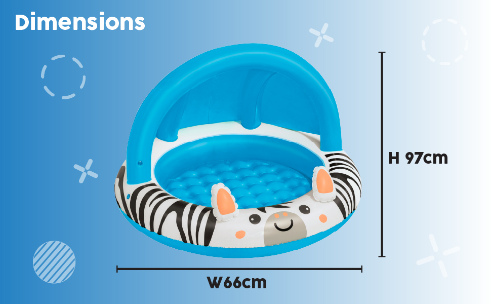 Piscina inflable, piscina para niños, piscina para niños, piscina infantil con sombra, piscina inflable para niños