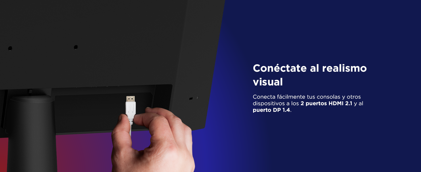 Lenovo Legion R27qe Imagen monitor vista trasera conexión puerto