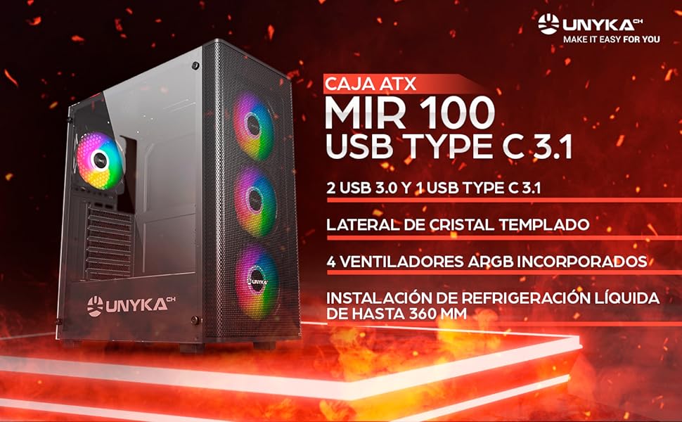 UNYKAch Caja ATX Gaming MIR 100 UK511303