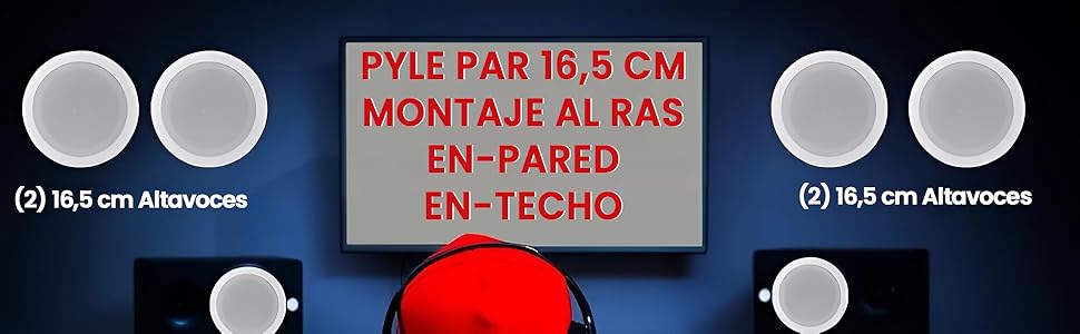 Altavoces Empotrado Techo Pared Sonido Estéreo Cine Sistema Sonido In-wall