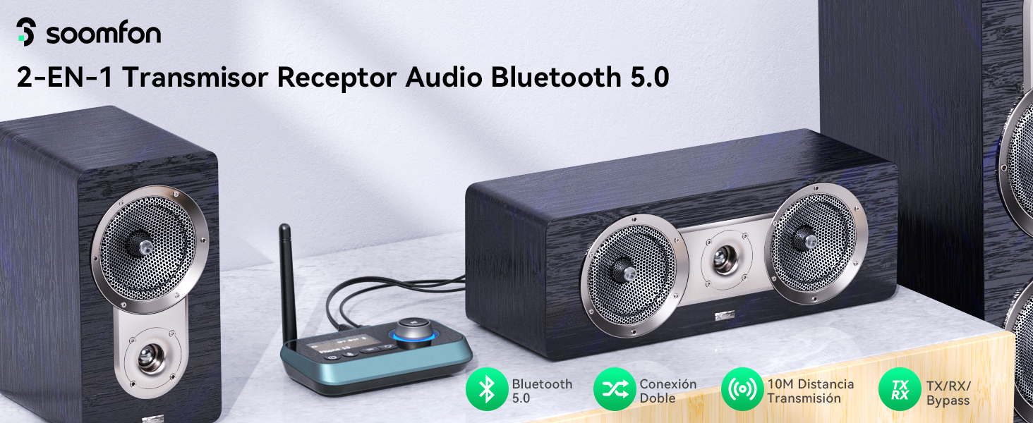 SOOMFON - Receptor Transmisor Bluetooth 5.0 para TV