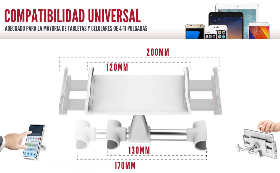 soporte, reposa cabeza, coche, asiento, Tablet, móvil, mesa, escritorio, cama, flexible, clip