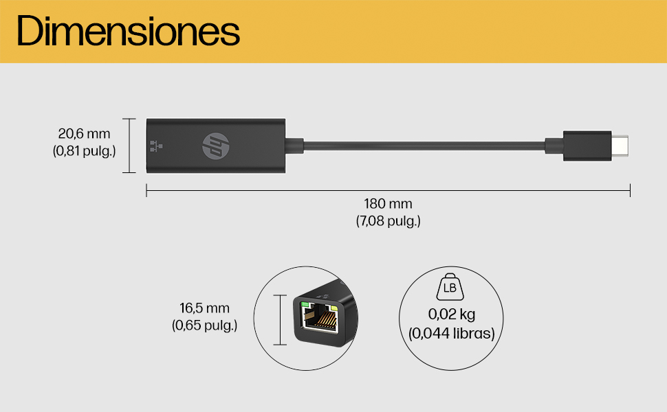 Adaptador HP USB-C a RJ45 G2