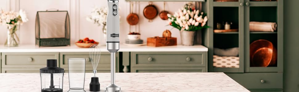 Cecotec Batidora de Mano Power RetroRed 1200MAX Cream&Crush. Potencia Máxima 1200 W