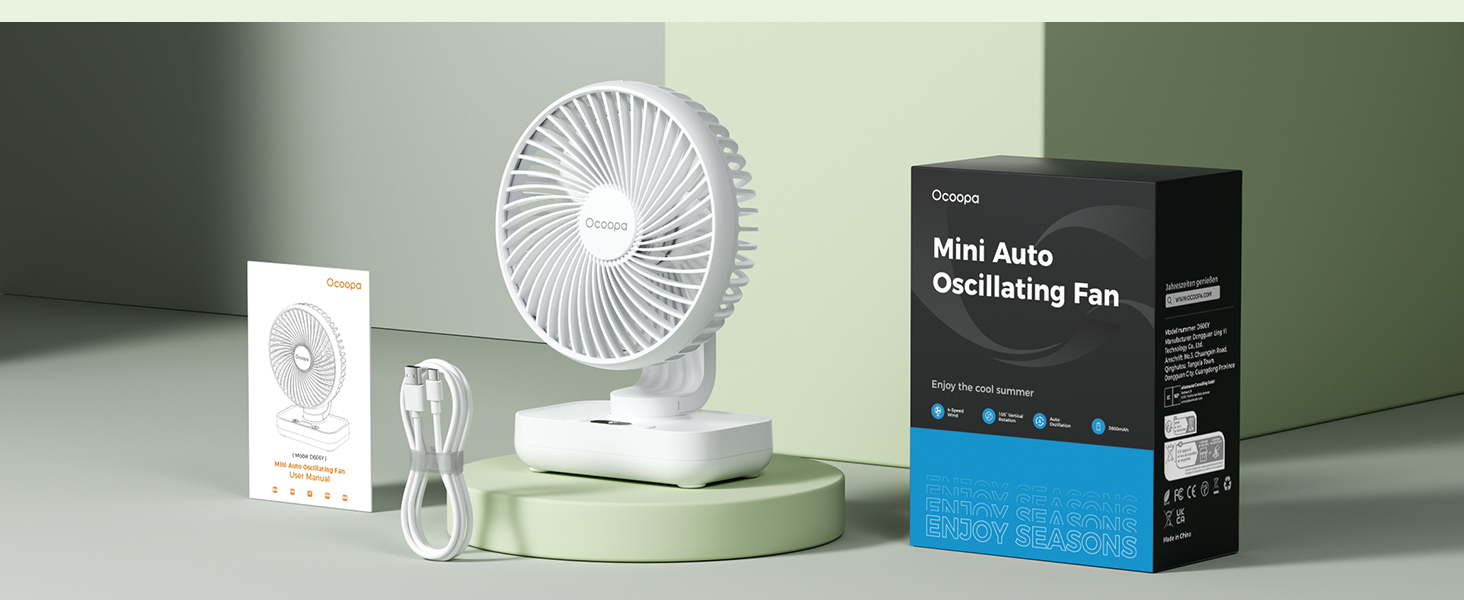 Diveblues Mini Auto Oscillating Fan
