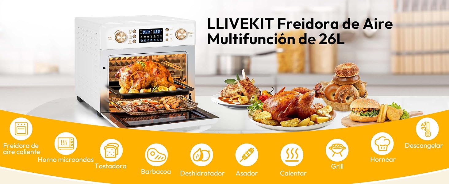 horno freidora aire sin aceite freir air fryer mini electronico cocina tostador caliente
