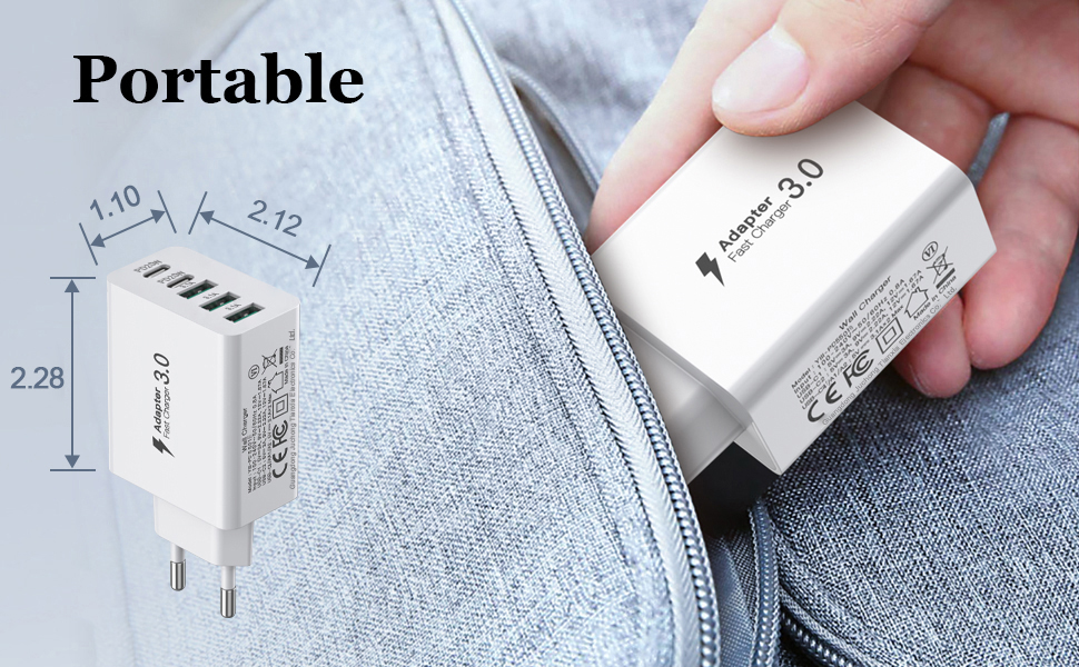 Cargador USB compacto y portátil