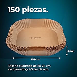 freidora de aire accesorios de papel air fryer moldes repuestos sin aceite paper pack 150 piezas