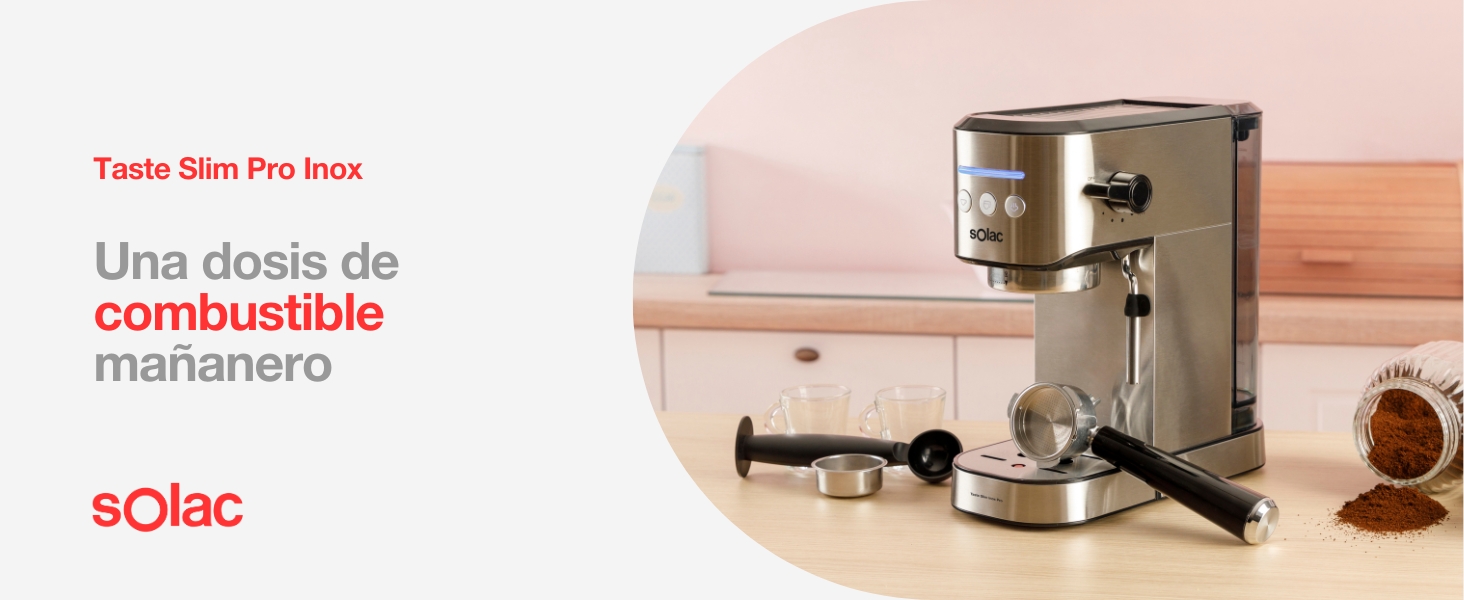 Cafetera Espresso, Solac, Taste Slim Pro Inox